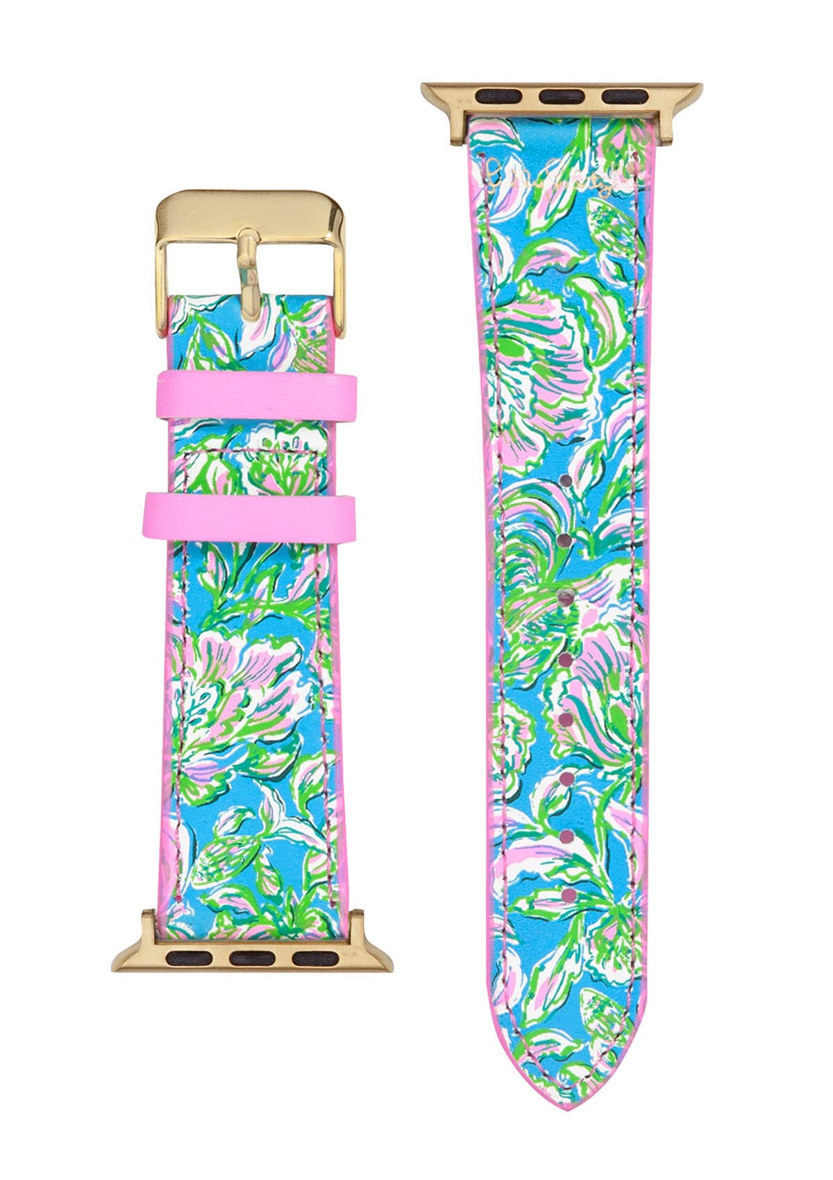 Lilly Pulitzer Geniune Leather Watch Band Sized to Fit 38mm 40mm Smartwatches Compatible with Apple Watch Series 1-6