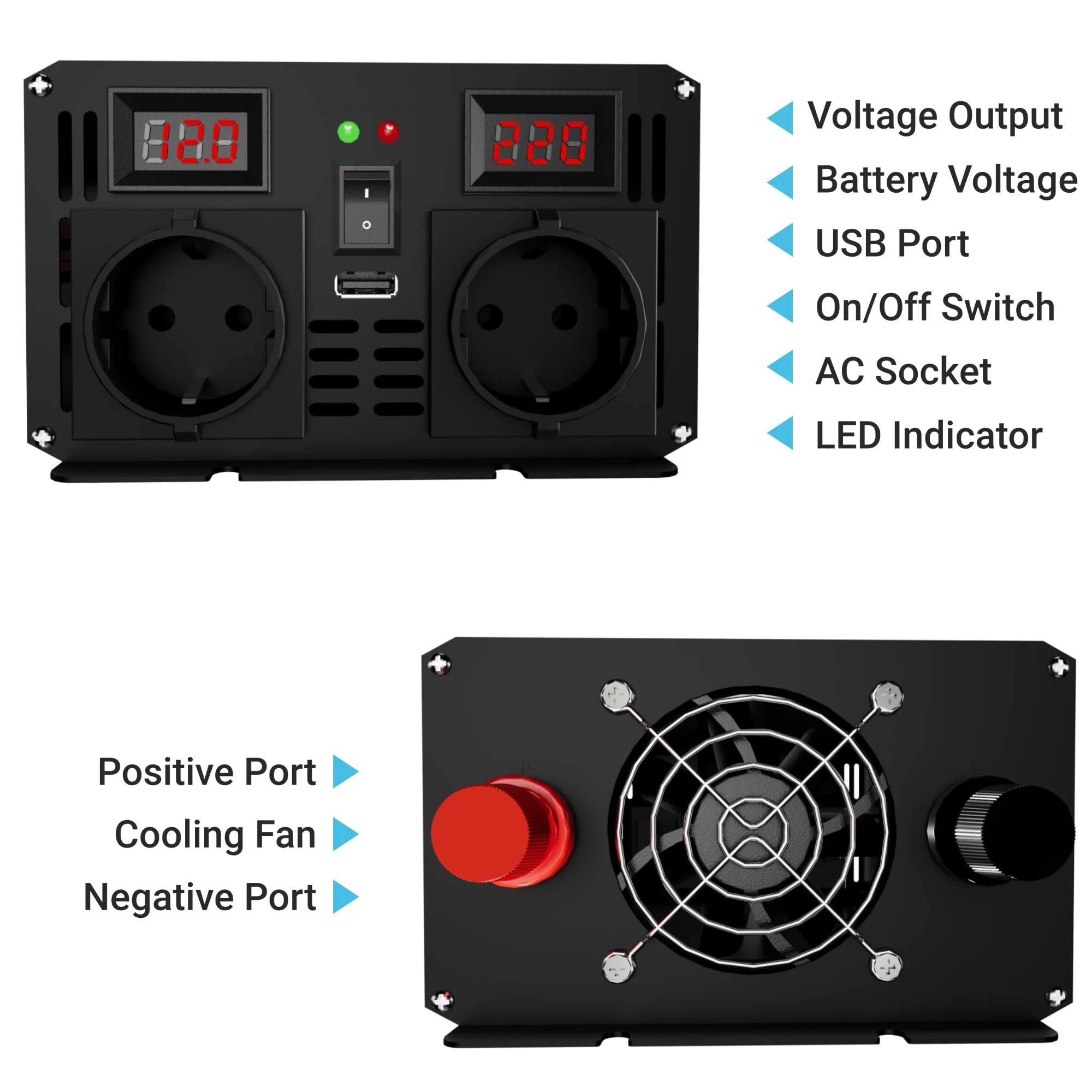 Eastnythet Inversor De Corriente De Onda Sinusoidal Pura De 5000 W