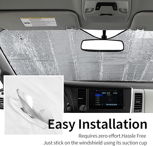 Miniatura 4 de Gifta - Parasol para parabrisas de automóvil con diseño de calavera para Halloween, para proteger del parabrisas de la ventana delantera, bloquea