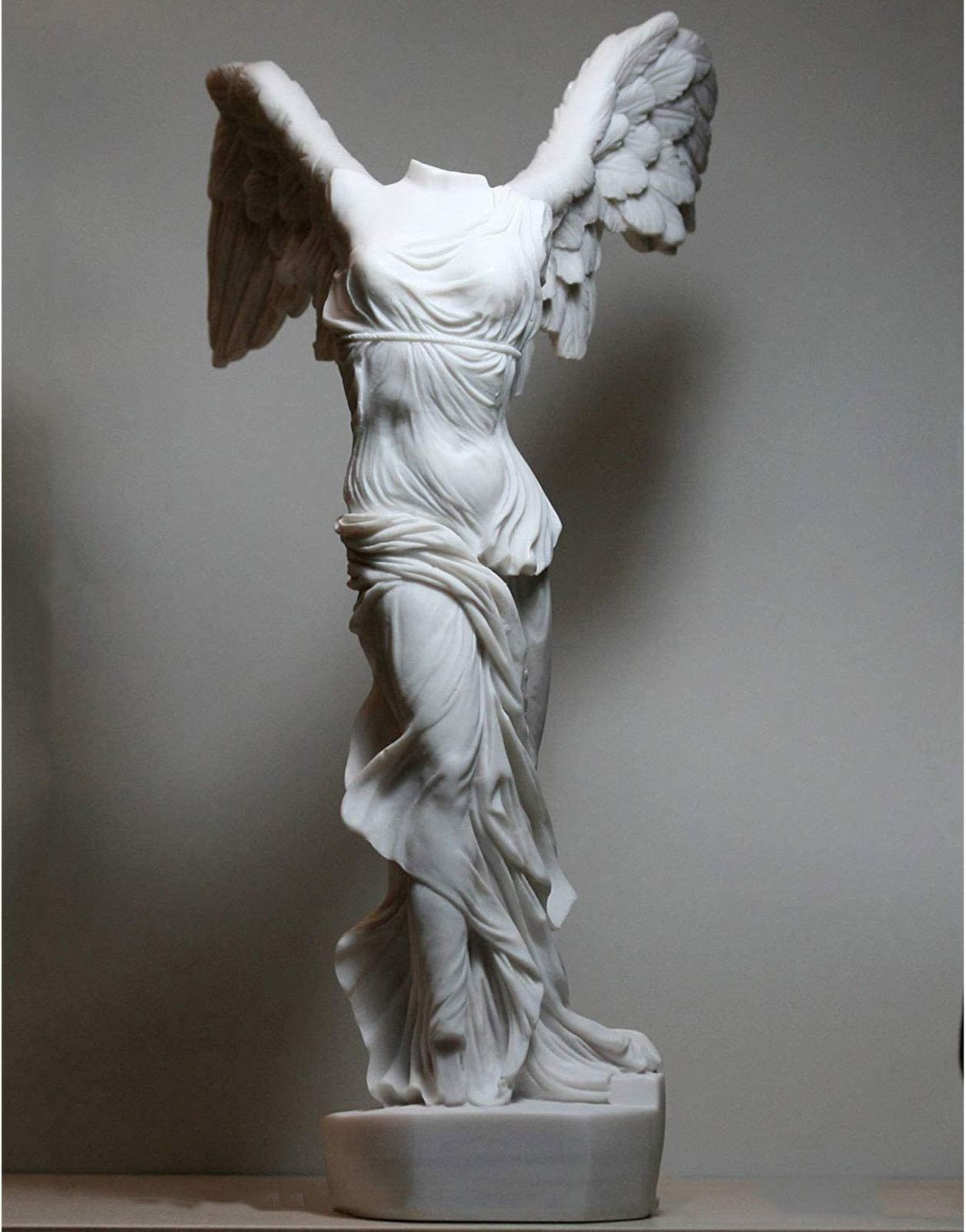 Roman Nike Winged Victory Of Samothrace Figurines,Replica Of The Louvre,Victoria Goddess Statues,Marble Ornaments,Large Greek God Sculptures White B 55x30x22cm(22x12x9inch)