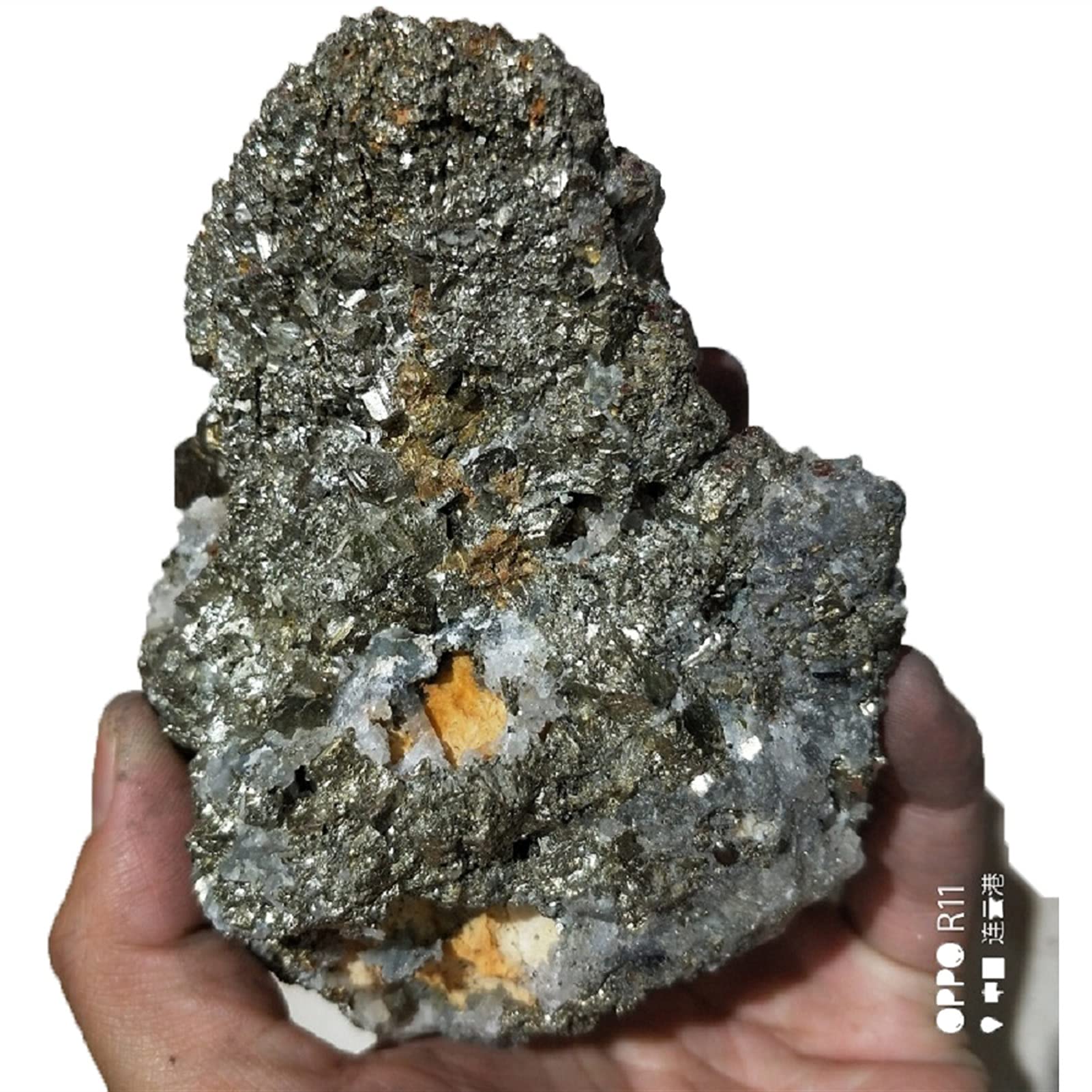Amazon.co.jp: 天然水晶の原石 1 個天然一次黄鉄鉱鉱山標本クリスタル