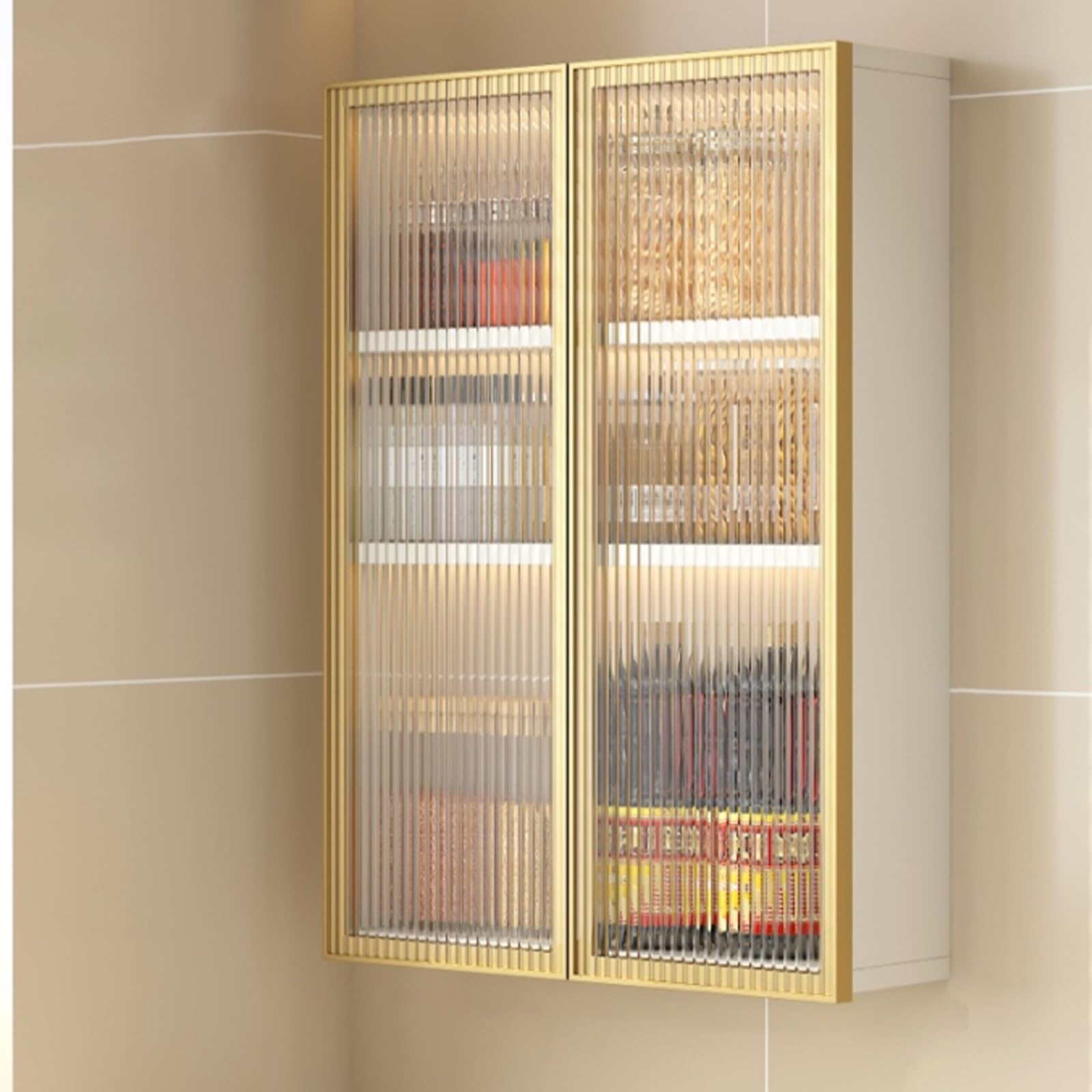 Armoire murale sans perforation pour petite salle de bain