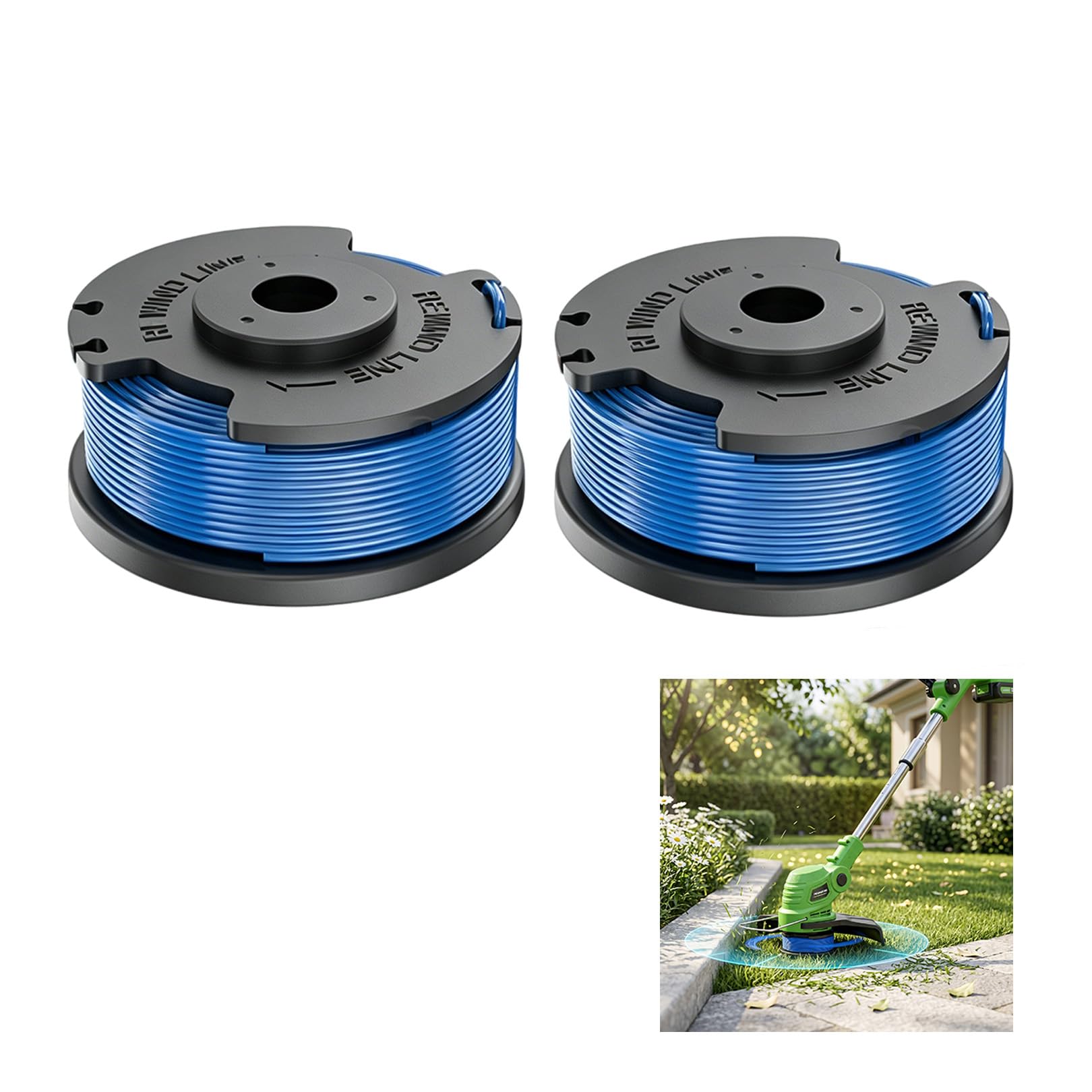 2 Pcs Strimmer Spool For Ryobi,String Trimmer Line Replacement,Strimmer Wire Spools with 1.6mm Line Easy,for Compatible Ryobi Ac14rl3a Olt1832 Rac118 Ac14hca Garden Lawn Weeder Accessories