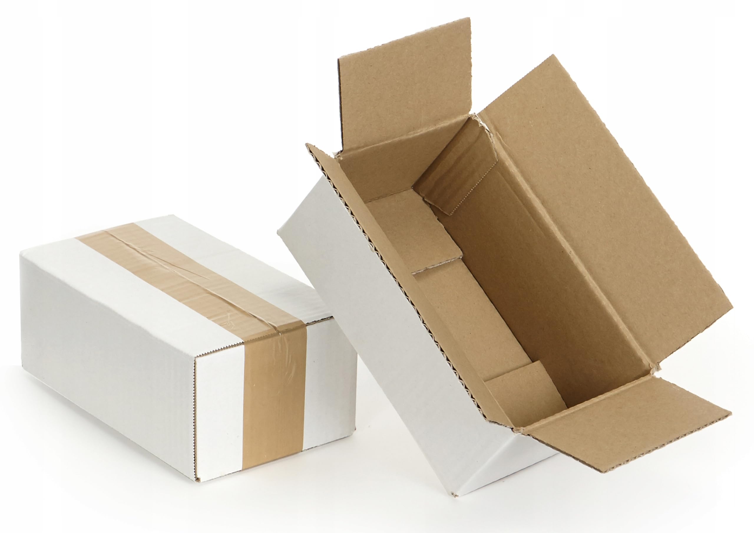 50 Stück Faltkarton 350x250x150 mm Innenmass Versandkarton E-commerce Karton 1-Wellig 400G Weiß Kartonage Verpackung Postkarton Versandschachtel Paket Päckchen