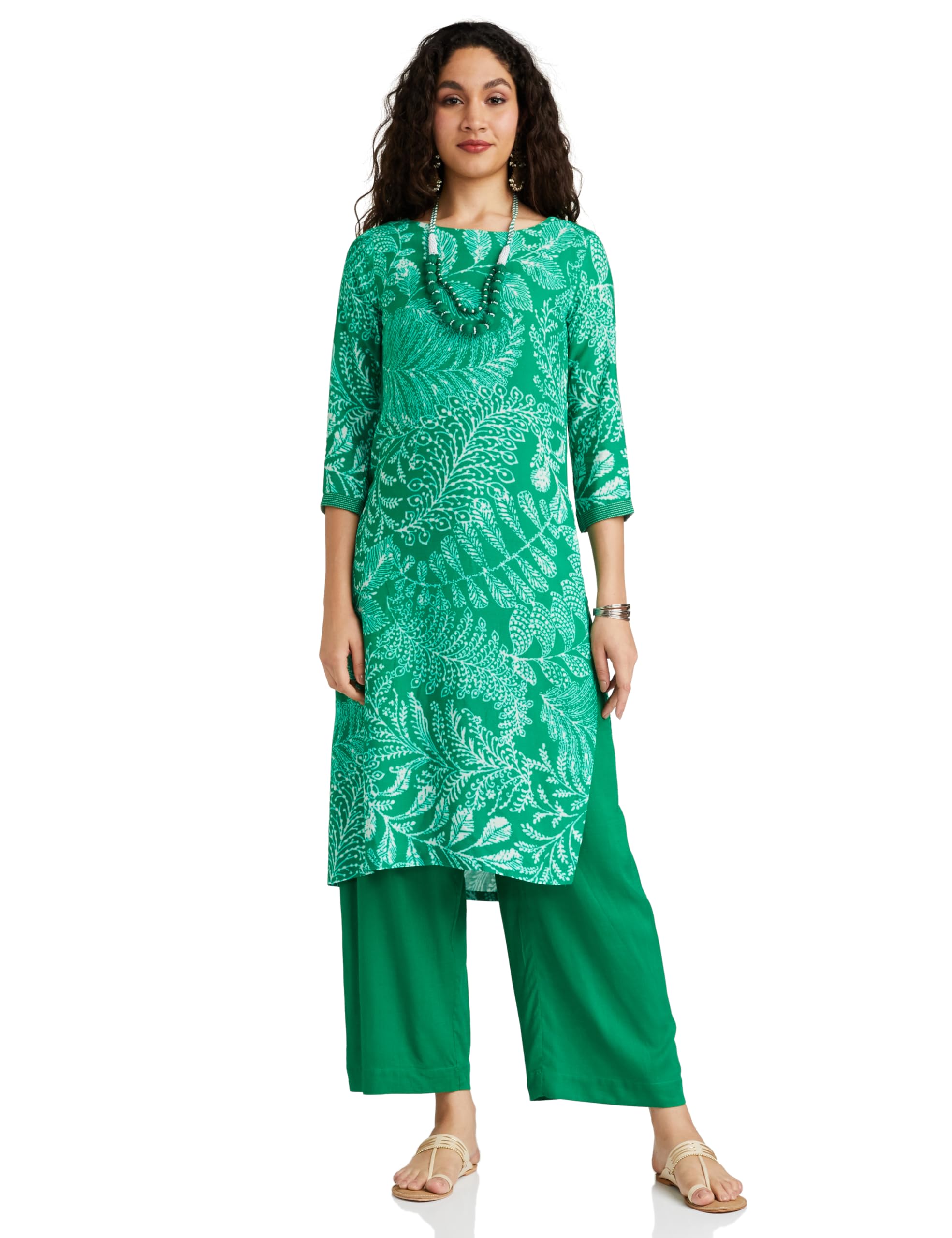 biba Women Printed Straight Kurta Set-picture-27