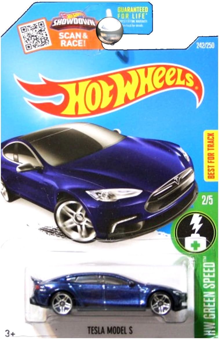 2016 HW Green Speed Tesla Model S 242/250, Blue
