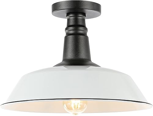 JONATHAN Y JYL7617A Camila 14 pulgadas, 1 luz, clásico, industrial, para interiores y exteriores, montaje semiempotrado rústico de mediados de