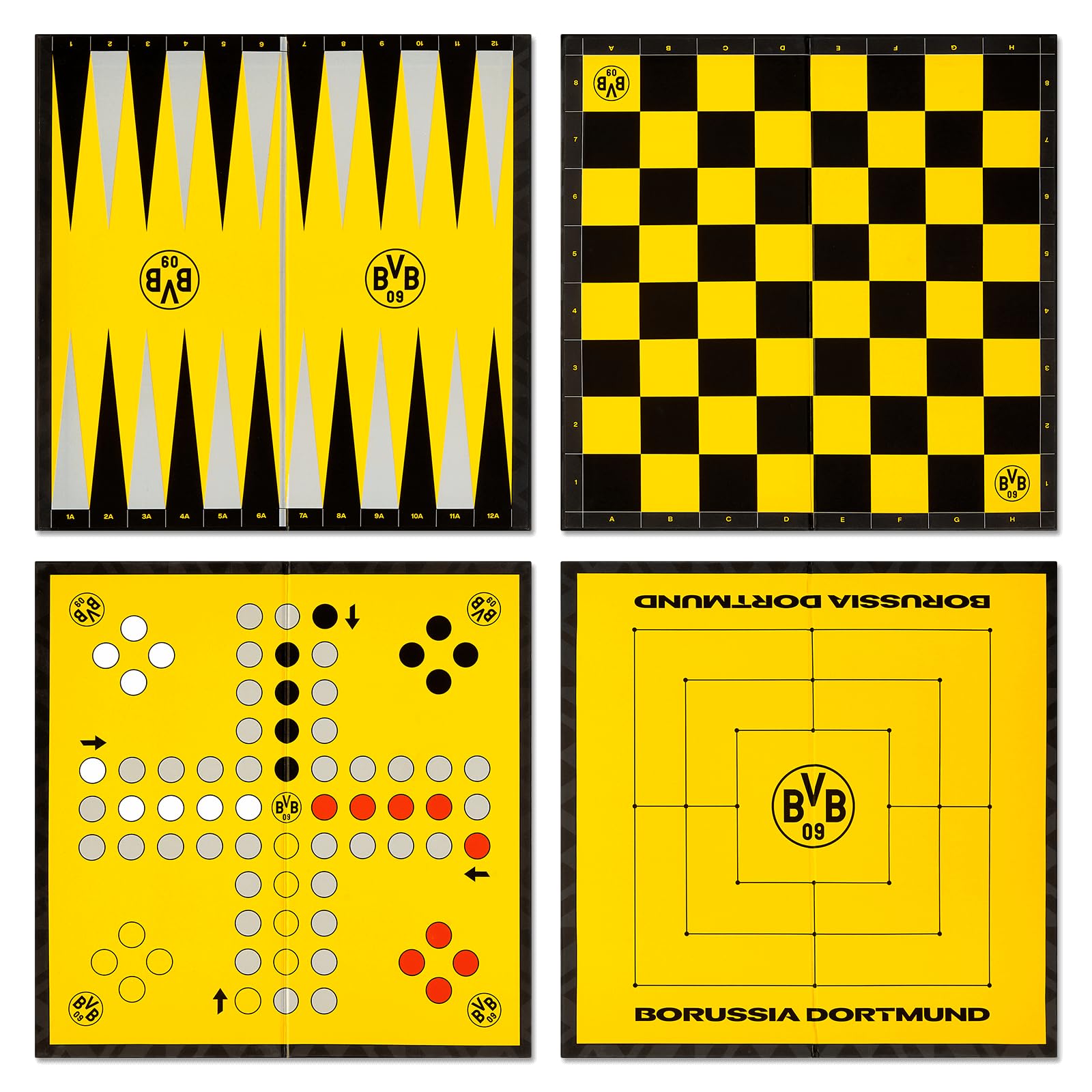 Borussia Dortmund BVB Collection de Jeux d'échecs pour Femme, Homme ne Vous ennuie Pas, Article de Fan Noir et Jaune