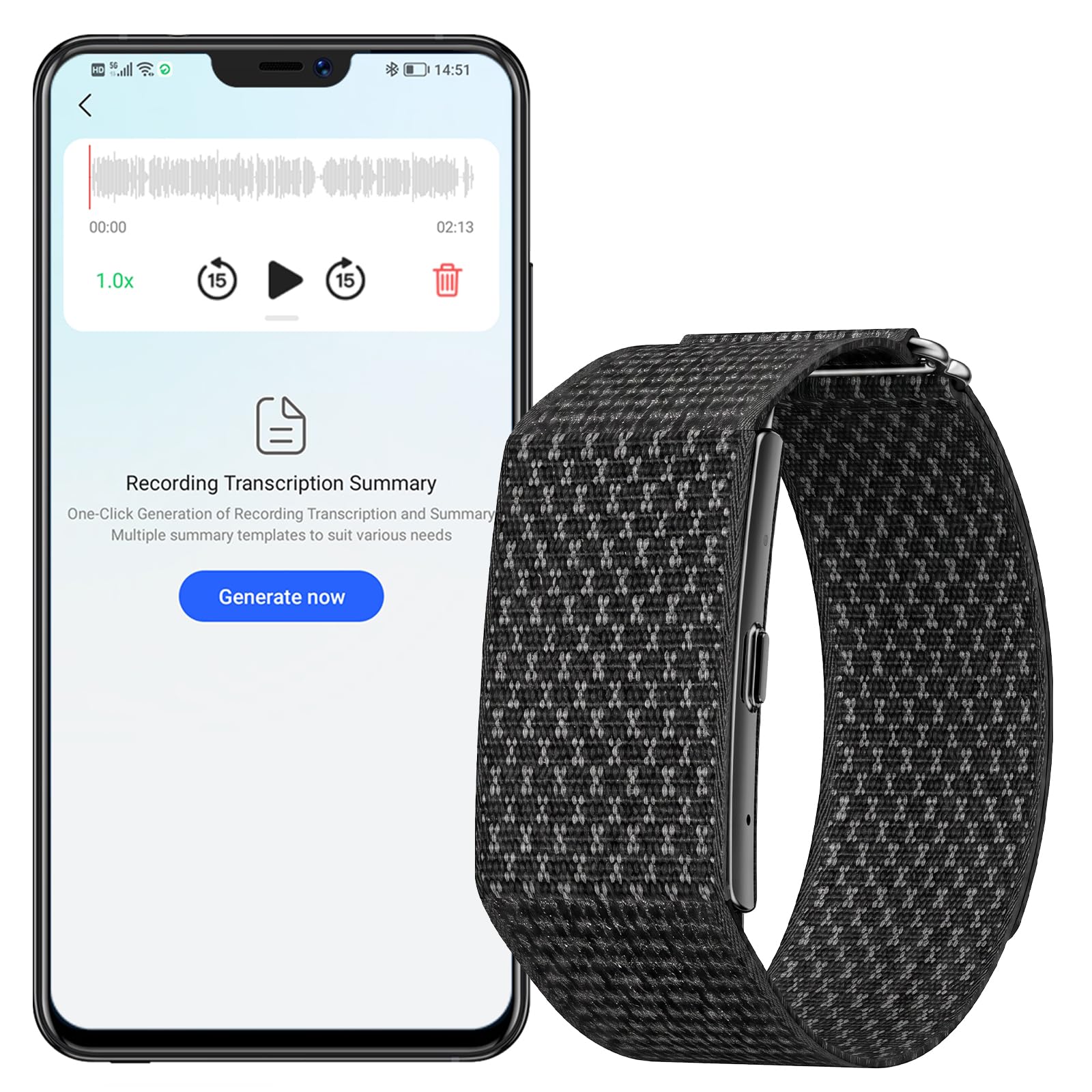 Voice Activated Recorder, Transcribe &amp; Summarize, Fitness Tracker