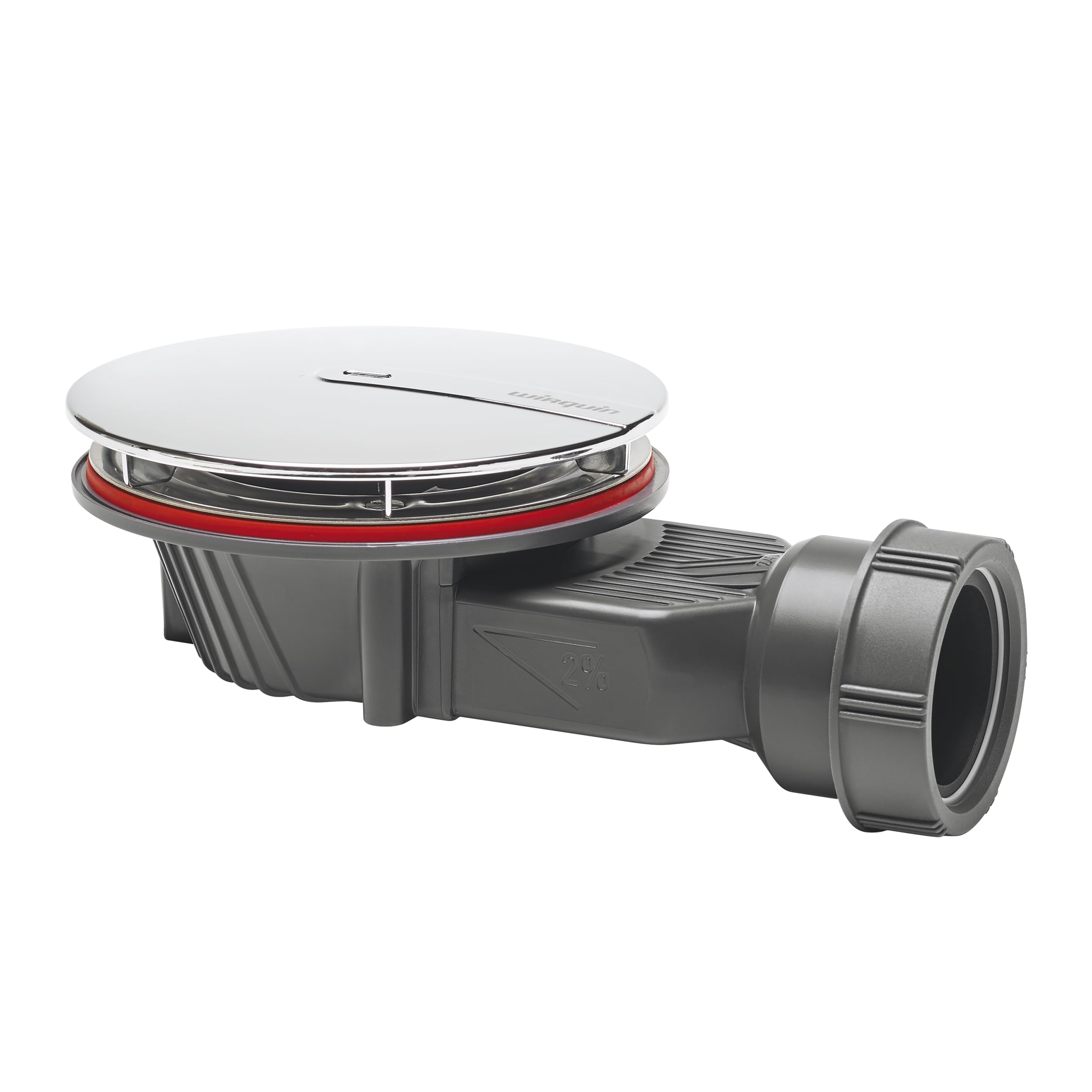 Wirquin Slim+ Extra Flat Shower Waste 90Mm - Brushed Nickel Dome