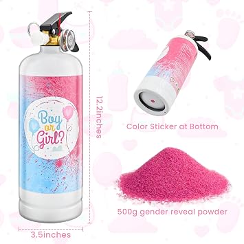 Gender Reveal Fire Extinguisher Smoke Powder for Gender Reveal Decorations 2Pack Large Gender Reveal Extinguisher Colored Powder with Biodegradable Power Color for Baby Gender Reveal Party Ideas