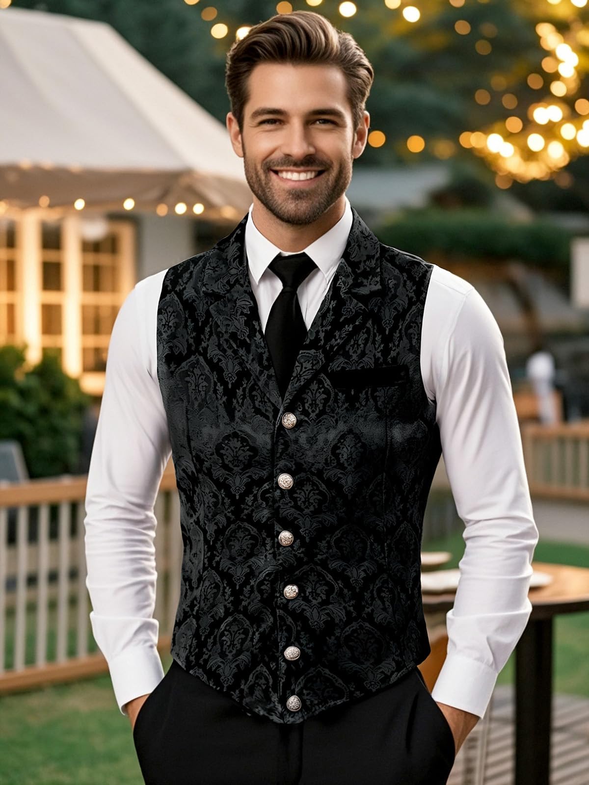 Gilet Paisley pour Homme Costume Victorien Gothique Steampunk Vintange