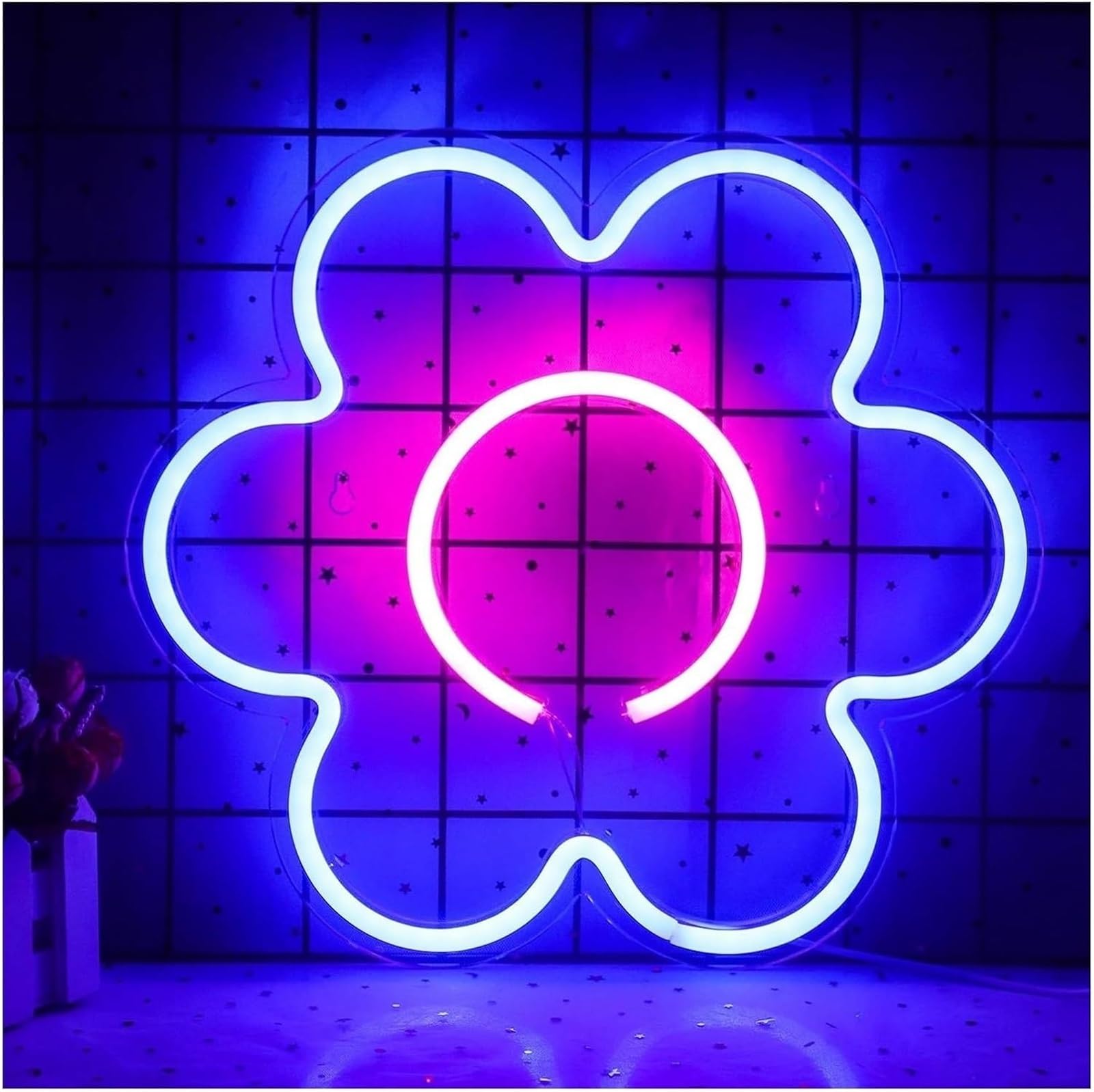 Aextroi neon Lights Sign Flower LED for Neon Sign Wall Decor Hanging Body for Bar Shop Party Children to The Room
