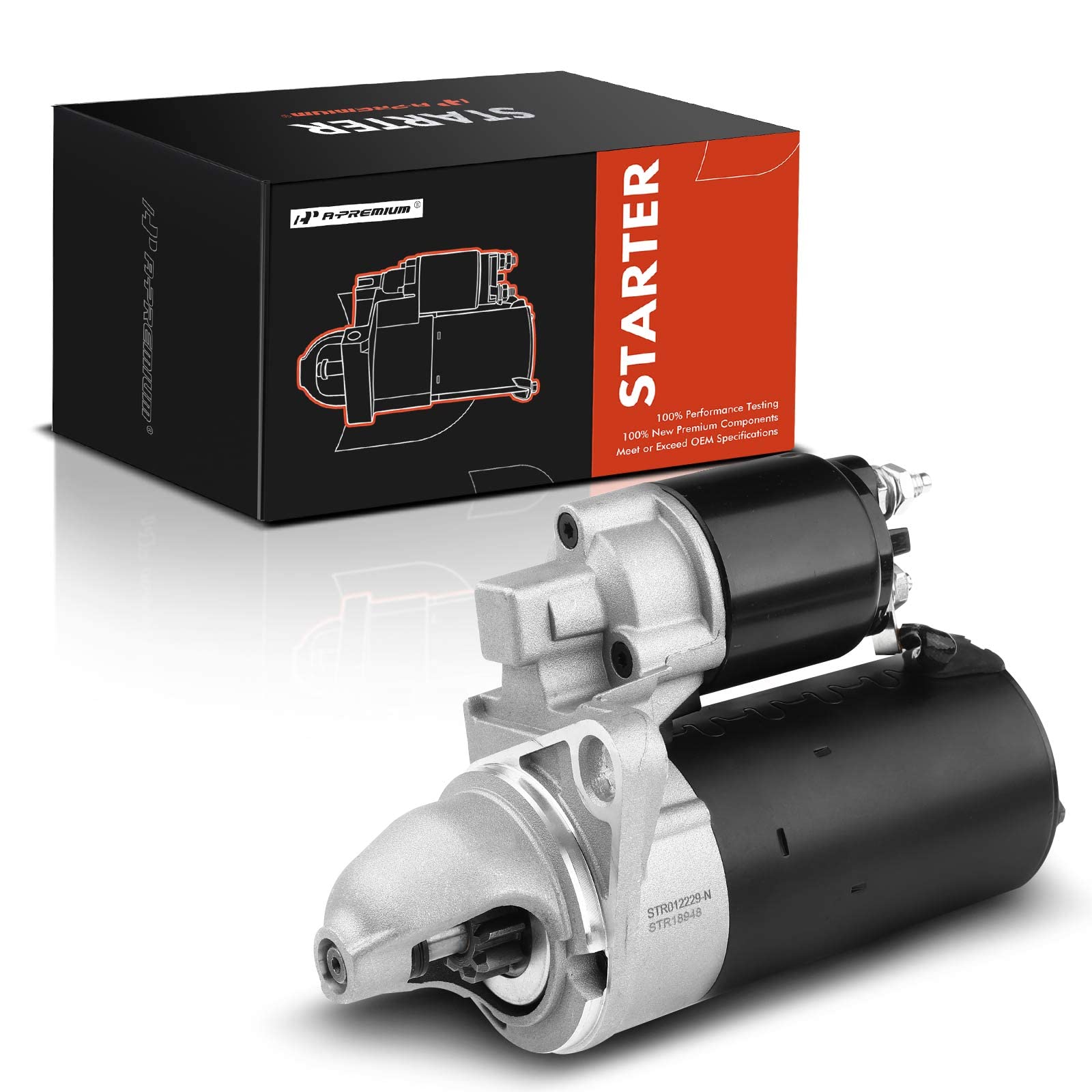 A-Premium Starter Motor Compatible with Perkins Various 1985-2012 & Husqvarna PT26D 2008-2012 & Volvo Penta D1-30A & Shibaura SP1700, 12V 1.4KW 9 Teeth Clockwise, Replace# 36100-22850, 36100-22855