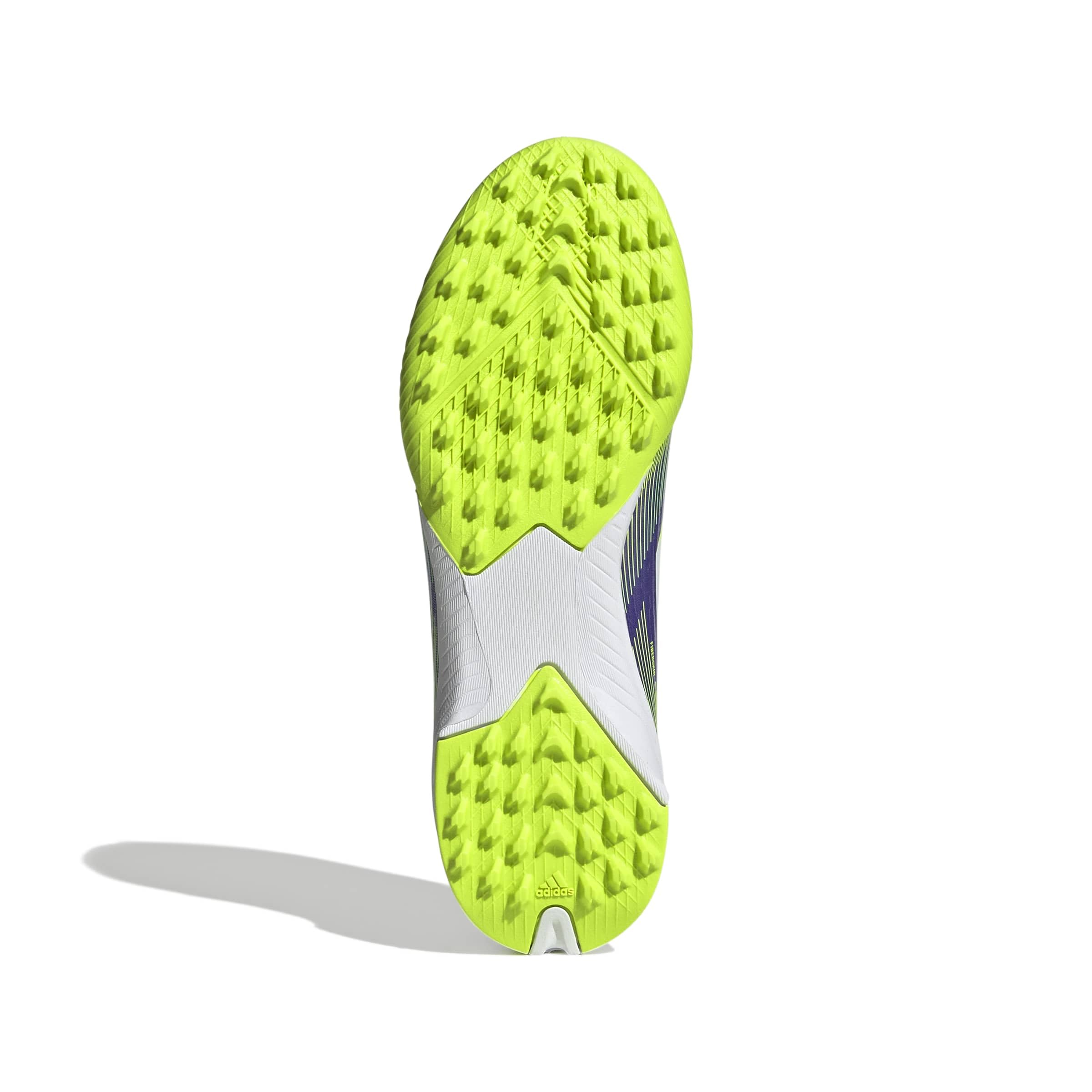adidas Uniseks - dzieci F50 LEAGUE Laceless Turf Football Boots Kids, Purple Rush/Cloud White/Lucid Lemon, 35 EU
