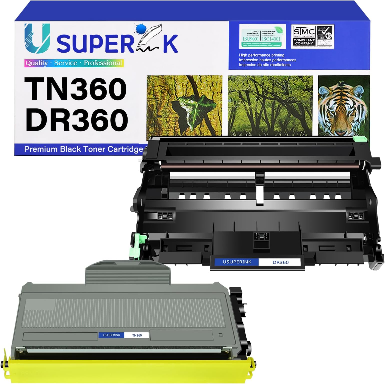 2 Pack Compatible for Brother DR360 Drum Unit TN360 Toner Cartridge (1 Drum,1 Toner) use in DCP-7030 DCP-7040 HL-2140 HL-2150N HL-2170W MFC-7340 MFC-7840W MFC-7440N MFC-7345N Printer