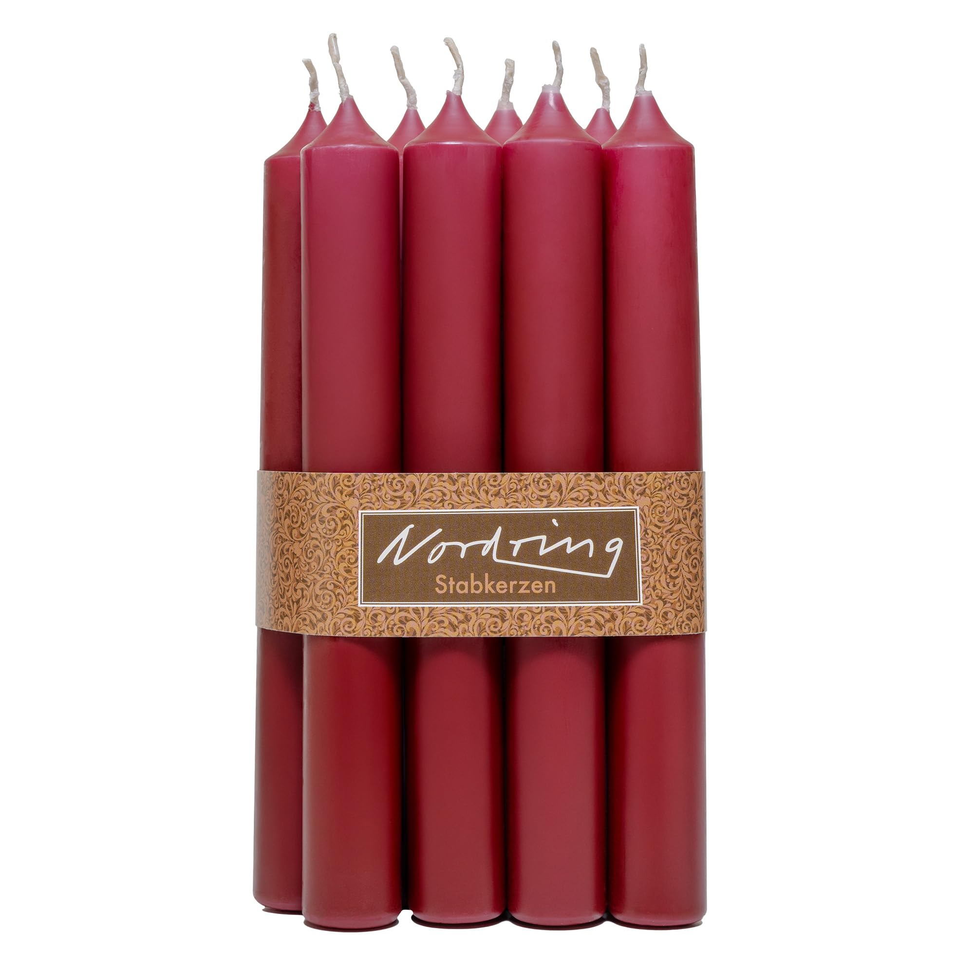 Nordring 8 Stabkerzen 2,2 x 18 cm rot