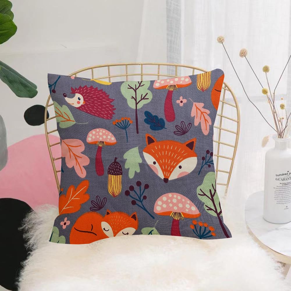 Hyosxw Seamless Pattern With Squirrels On A Purple - A7 Cushion Cover,Throw Pillow Case Home Decorative For Living Room Bedroom Sofa Chair 18X18 Inch,Seamless Pattern With Squirrels On A Purple Background. Vector Illustration,Pillowcase 45X45cm