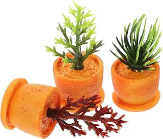 FOYTOKI 12 Pçs Miniaturas De Mesa Decoração Em Miniatura Plantas Em Miniatura Decoração De Casa De Boneca Mini Casa Vaso De Plantas Pequenas Bugigangas De Plantas Em Vasos Pequenos Bonsai