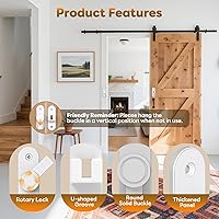 Vista 6 de Cerraduras de puerta de granero, cierre de puerta abatible de ángulo recto de 90/180 grados para dormitorio, jardín, gabinete