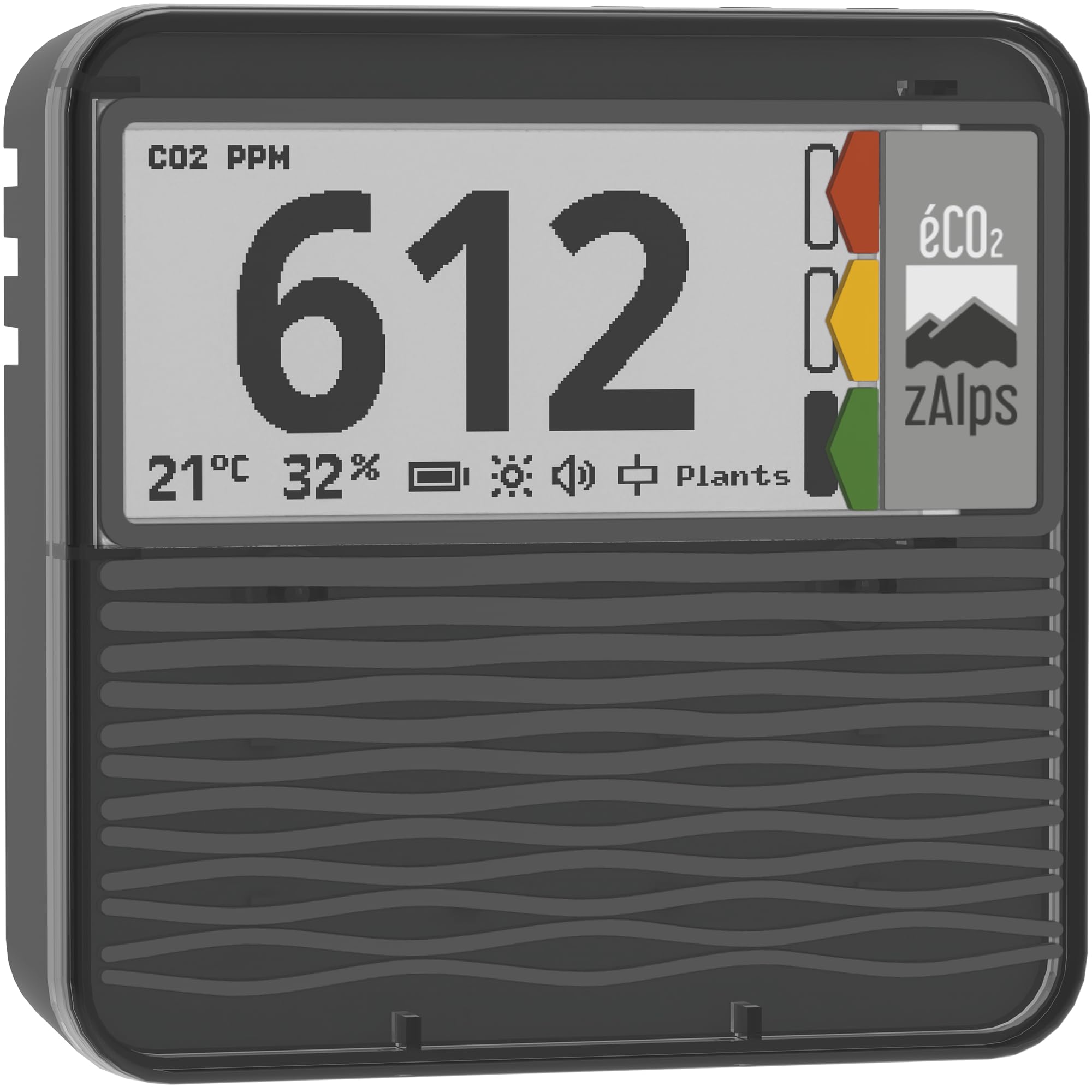 éCO2 - Moniteur de Qualité de l'Air Intérieur - Détecteur CO2 Précis et Durable - Capteur CO2, Température et Humidité - Autonome et Portable - Parfait pour Maison/Bureau/École
