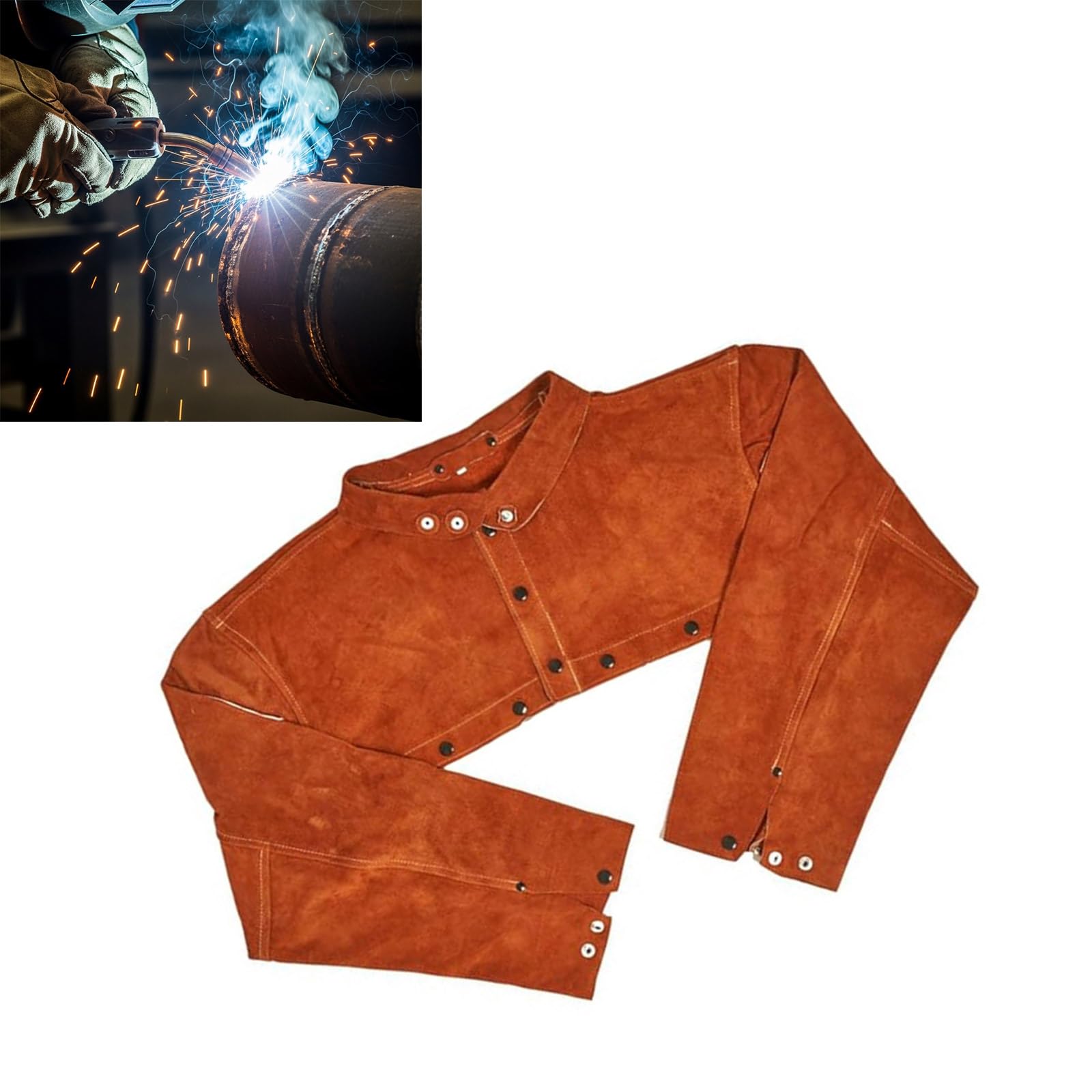 Abrigo de trabajo ignífugo Diseño de brazo flexible Equipo de seguridad industrial liviano Adecuado para trabajar metales Ropa de soldadura profesional resistente a altas temperaturas
