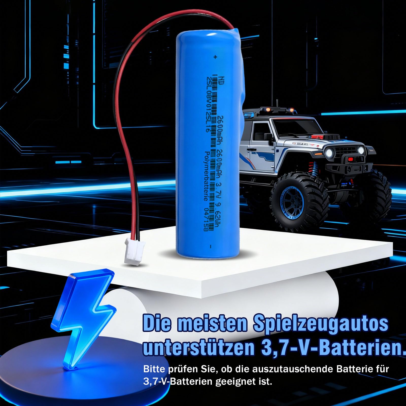 Batería recargable de iones de litio de 3,7 V 2600 mAh con conector XH2.54/2P. Comprueba antes de comprar la polaridad del dispositivo y del conector (1 pieza, 2600 mAh PH2.0) - 5