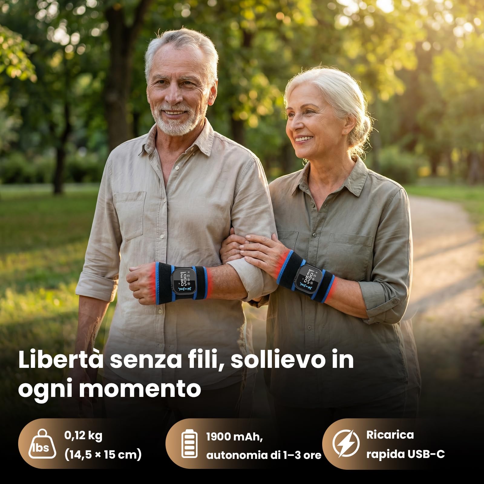 BOB AND BRAD TheraHeat Massaggiatore da Polso con Calore e Luce Rossa