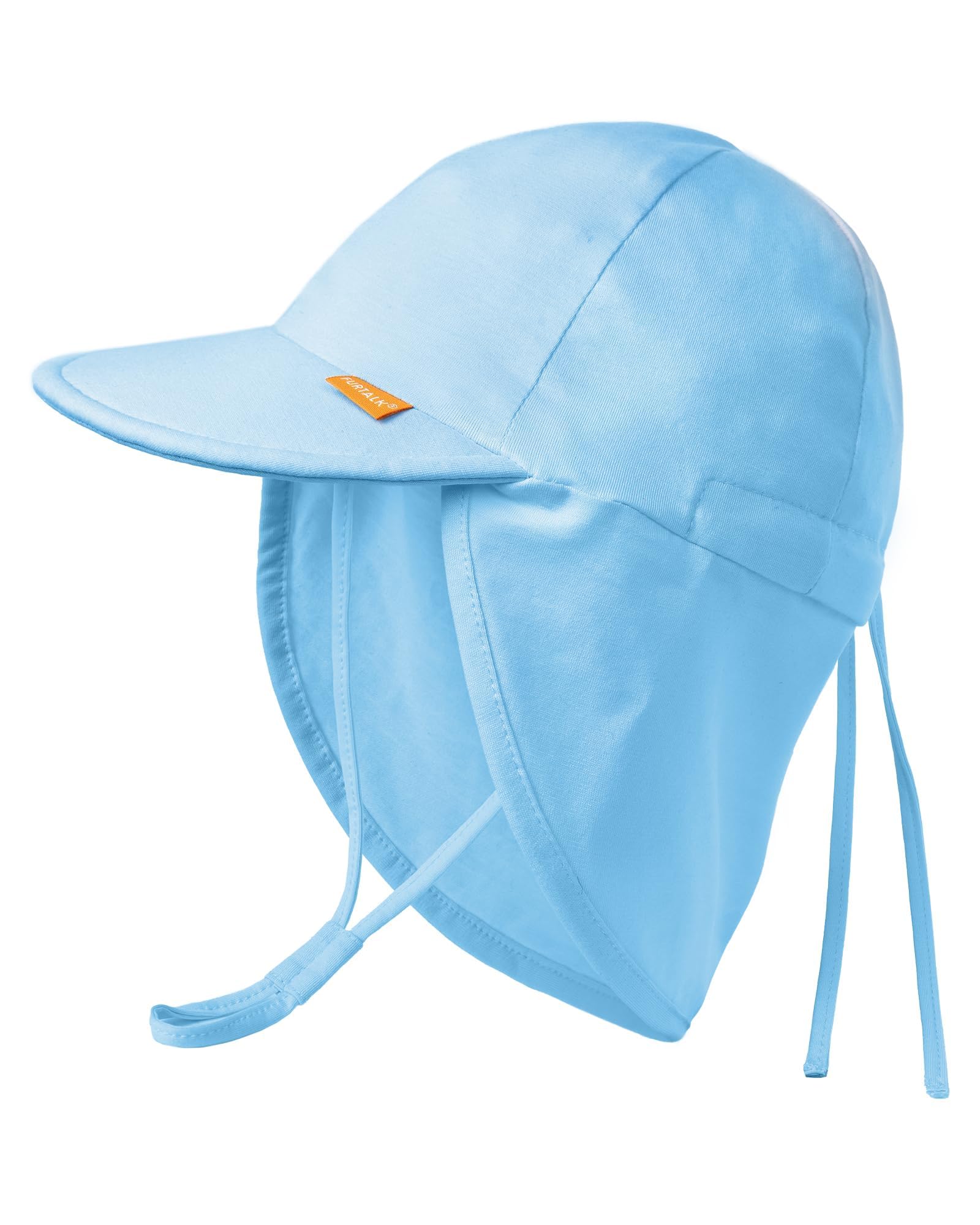 FURTALK Cotton Baby Toddler Sun Hat UPF 50+ UV Protection Kids Unisex Girls & Boys Summer Cap with Adjustable Chin Strap Neck Flap