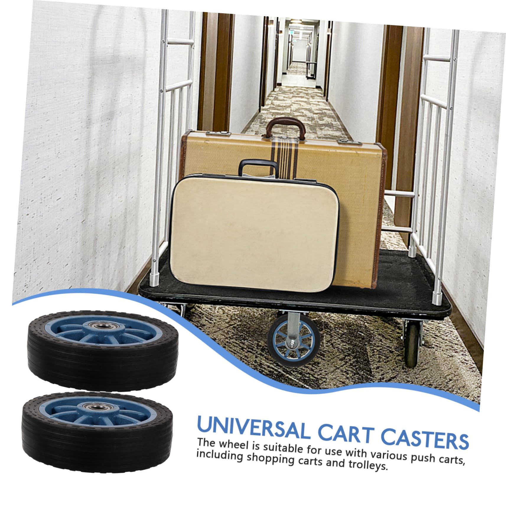 Lot de 2 Roues de Remplacement pour Chariot en Pvc, Roues Pivotantes Conviviales pour Fauteuil Roulant et Chariot, Accessoires Solide pour Usage Quotidien