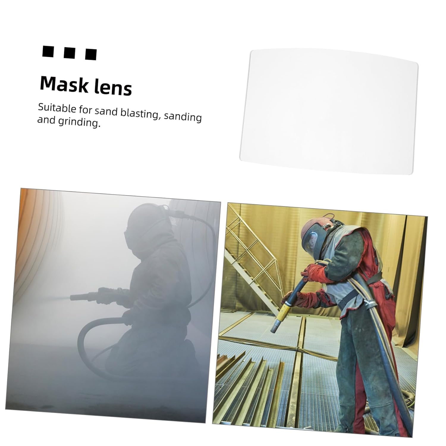 ARTIBETTER Lens Replacement for Sandblasting Hood Protective Gear Ergonomic Design for Dust and Grinding Work Essential Safety Equipment for Industrial Use