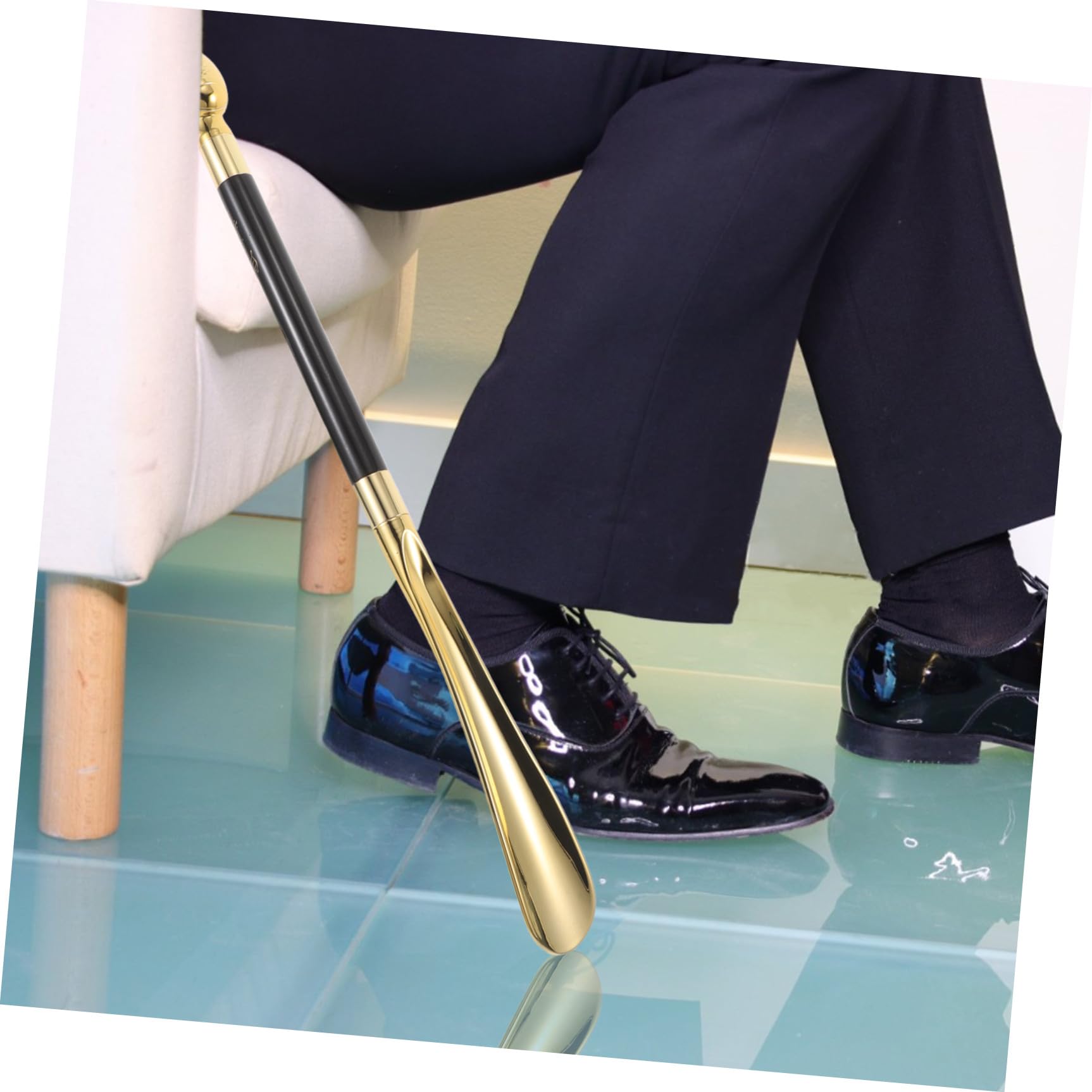 Beaupretty Calzador de Fútbol Americano de Mango Calzador de Plástico Compacto para Viajes Ayuda para Vestirse de Zapatos Hoteles Hogares y Embarazos