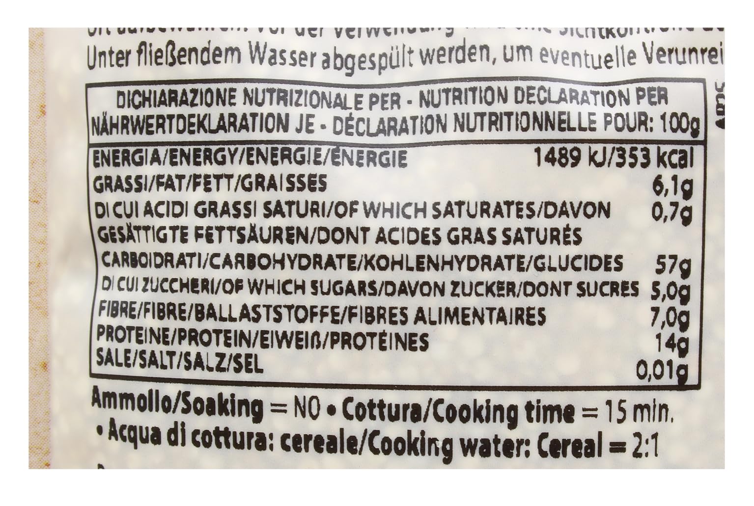 Probios Quinoa Bio senza Glutine - Confezione da 6 x 400 g