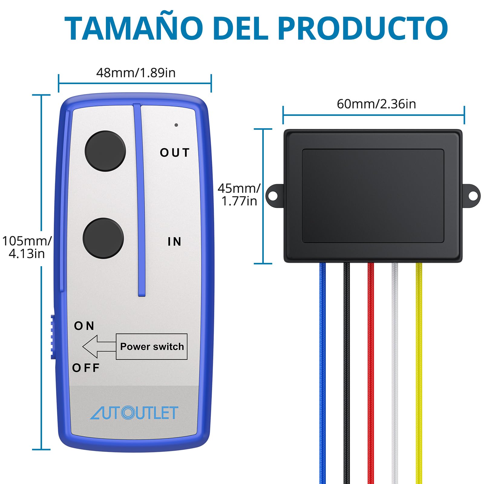 AUTOUTLET 2PCS Mando Inalambrico para Cabrestante, Mando a Distancia para Cabrestante Kit de Control Remoto Inalámbrico 12V para Coche ATV Camión SUV