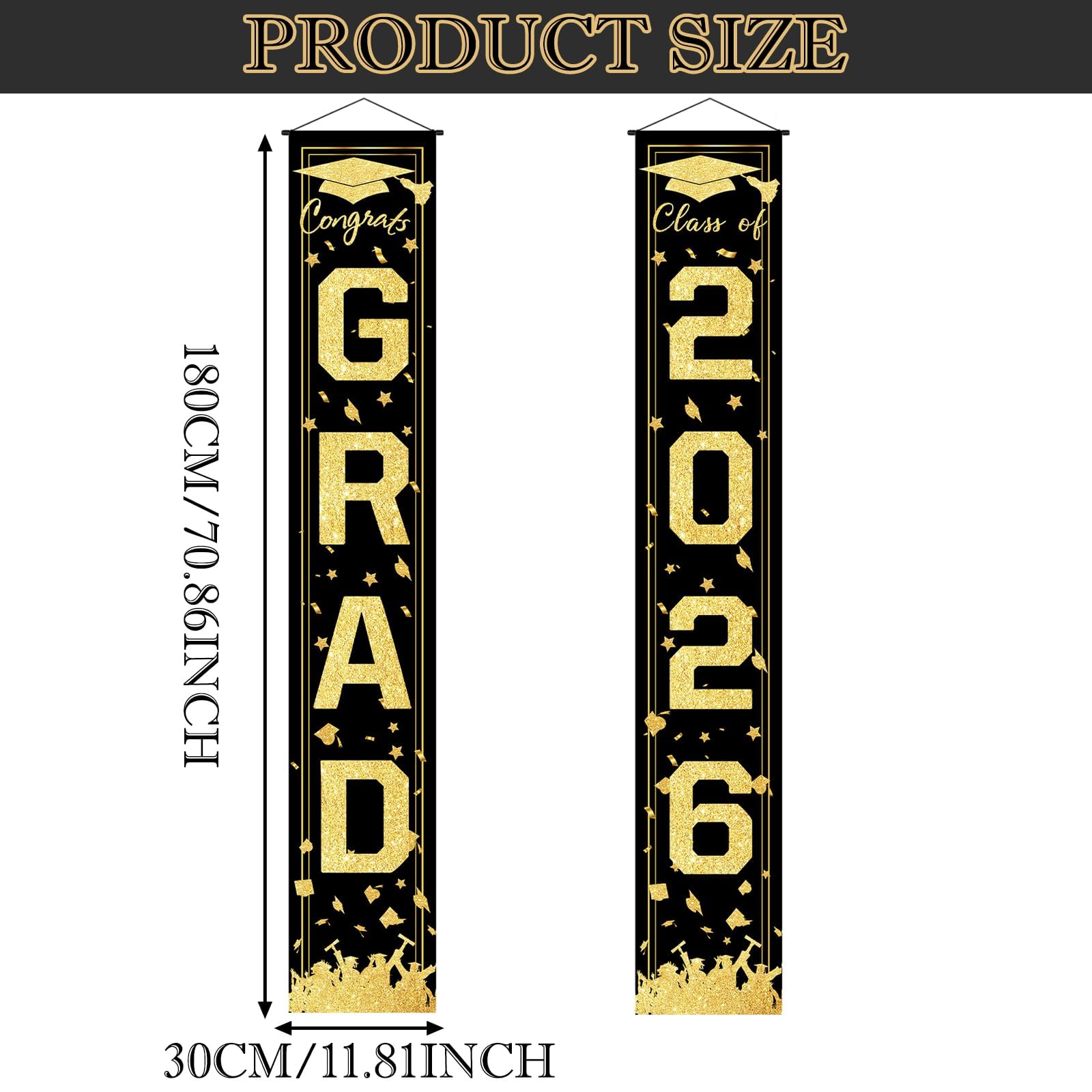 Striscione di laurea classe 2026 decorazioni per porta congratulazioni festa