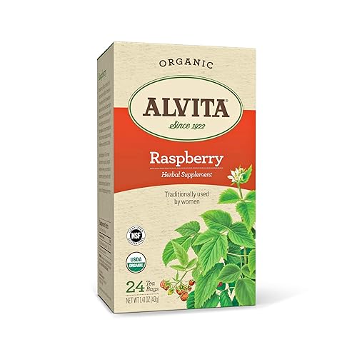 Miniatura 7 de Alvita Té de hierbas de frambuesa roja orgánica, fabricado con hojas de frambuesa roja orgánica de alta calidad, y un suave aroma a hierbas y sabor