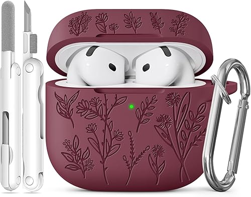 Miniatura 67 de Funda para Airpods Pro 3, Fundas con Grabado de Flores para Apple AirPods Pro de 3ª Generación 2025, Funda de Silicona Suave para Hombres y Mujeres