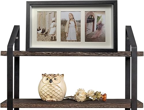 Miniatura 6 de Marco de collage de fotos de madera maciza negra de 16 x 9 pulgadas, tapete blanco para tres fotos de 4 x 6 pulgadas, decoración horizontal para