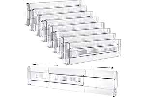 Clear Drawer Dividers: Expandable, Adjustable & Expandable to 20 inches