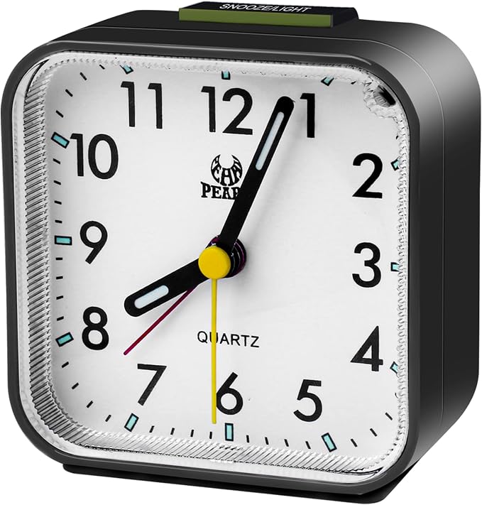 Lot De 2 Réveils Analogiques Silencieux Avec Lumière Et Snooze - Idéal Voyage Et Gros Dormeurs