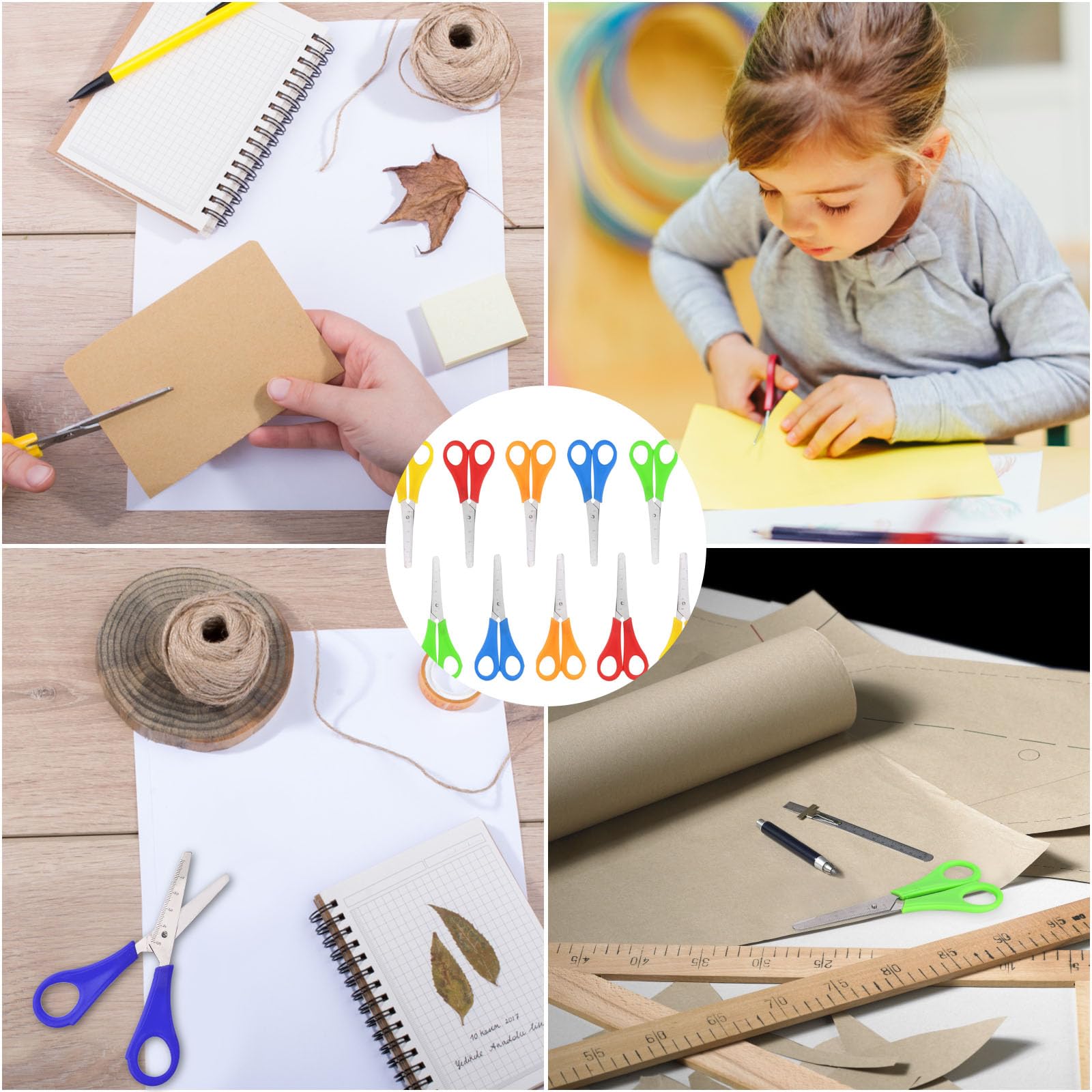 Tijeras de Seguridad para Niños, Acero Inoxidable, 10 Piezas Preescolares