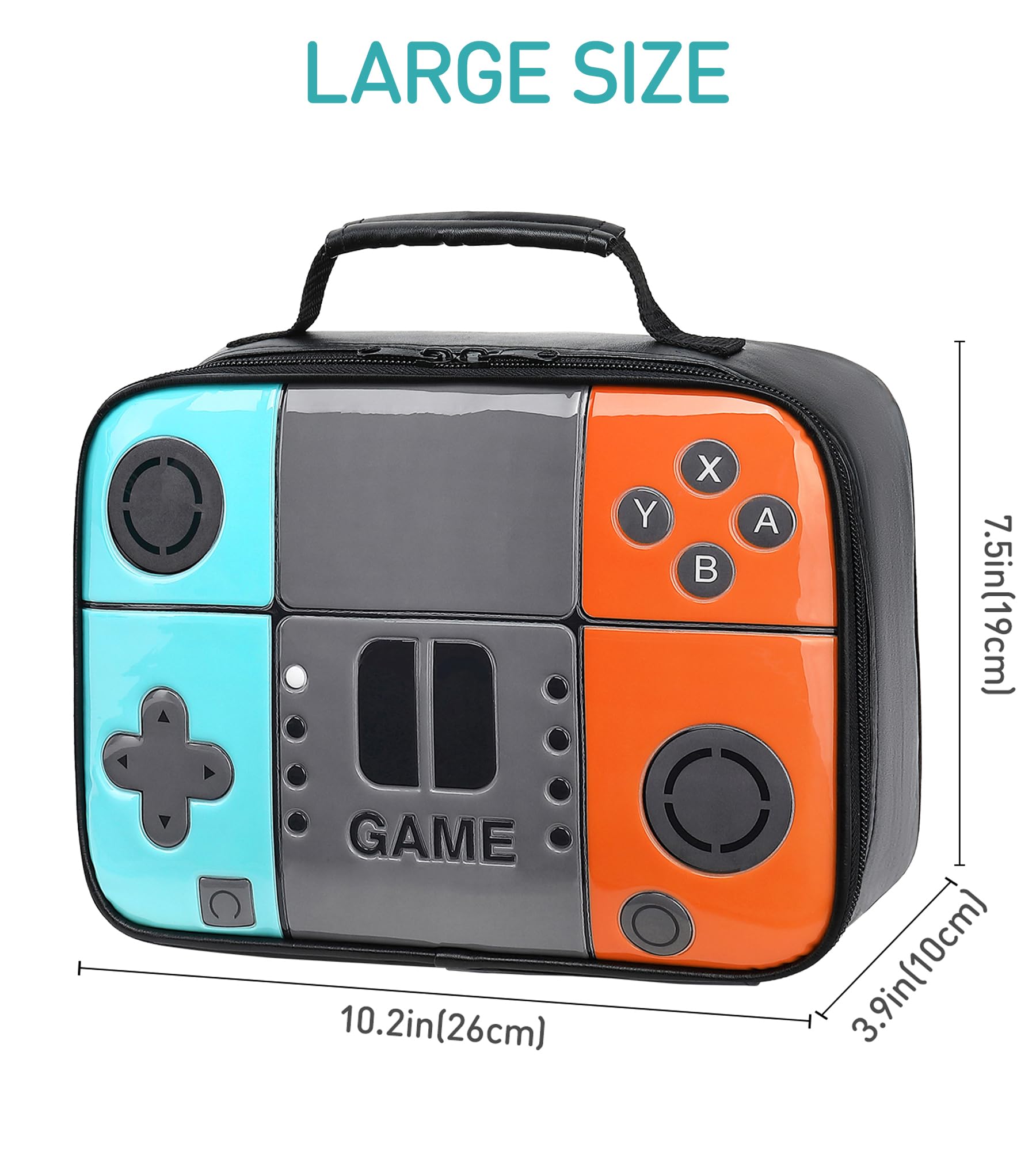 Beaulyn Boys Lunch Box,Kids Game Lunch Bag,Leather Insulated School Lunchbox,Reusable Snack Boxes Meal Prep Bag for School Kids Boy Teen - Image 2