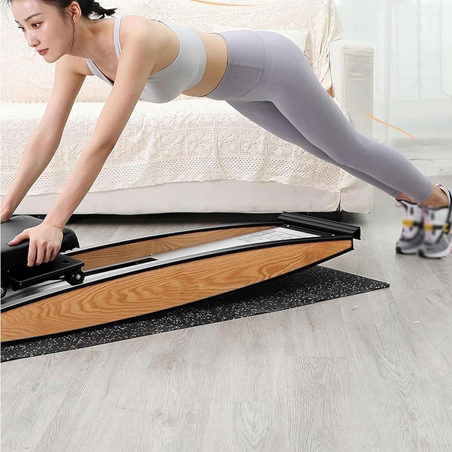 Skimaschine,Ski-Trainingsgerät für zu Hause,Skitrainer mit Skistöcken, Indoor-Ski-Trainings-Simulator, Ganzkörpertraining, Einstellbarer Widerstand, 150 kg Kapazität, für Hockey, Eislaufen