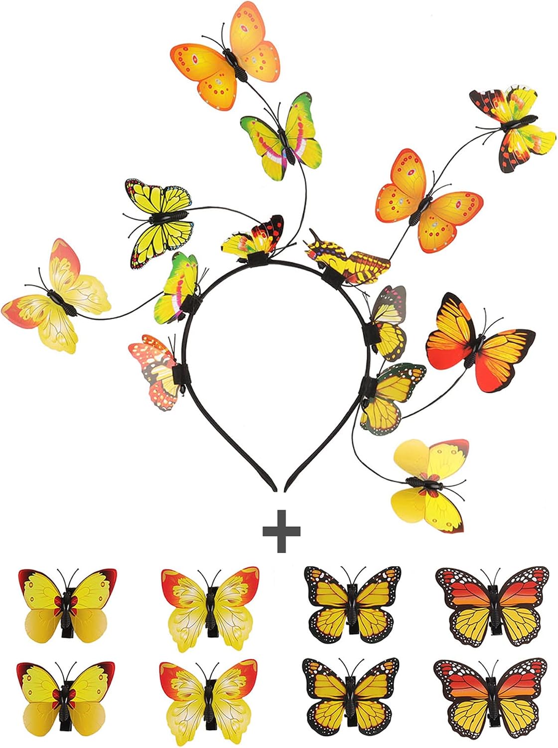 Coucoland Butterfly Fascinator Hat Monarch Derby Butterfly Headband Crown Tea Party Halloween Costume Headpiece