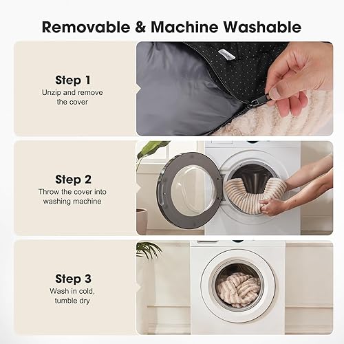 Miniatura 4 de MIXJOY Camas para perros pequeños y gatos, cama lavable para perros con funda extraíble, cama suave y relajante para gatos de interior, sofá cama