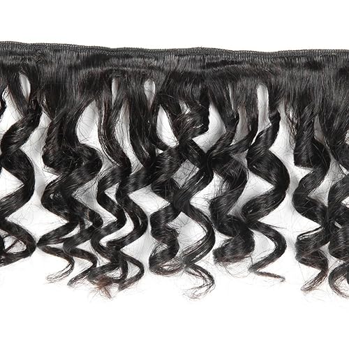 Miniatura 3 de Molefi Extensiones de cabello humano virgen brasileño sin procesar 7A rizado, 4 mechones de cabello ondulado cortos, 1.76 ozpieza, cabeza completa,