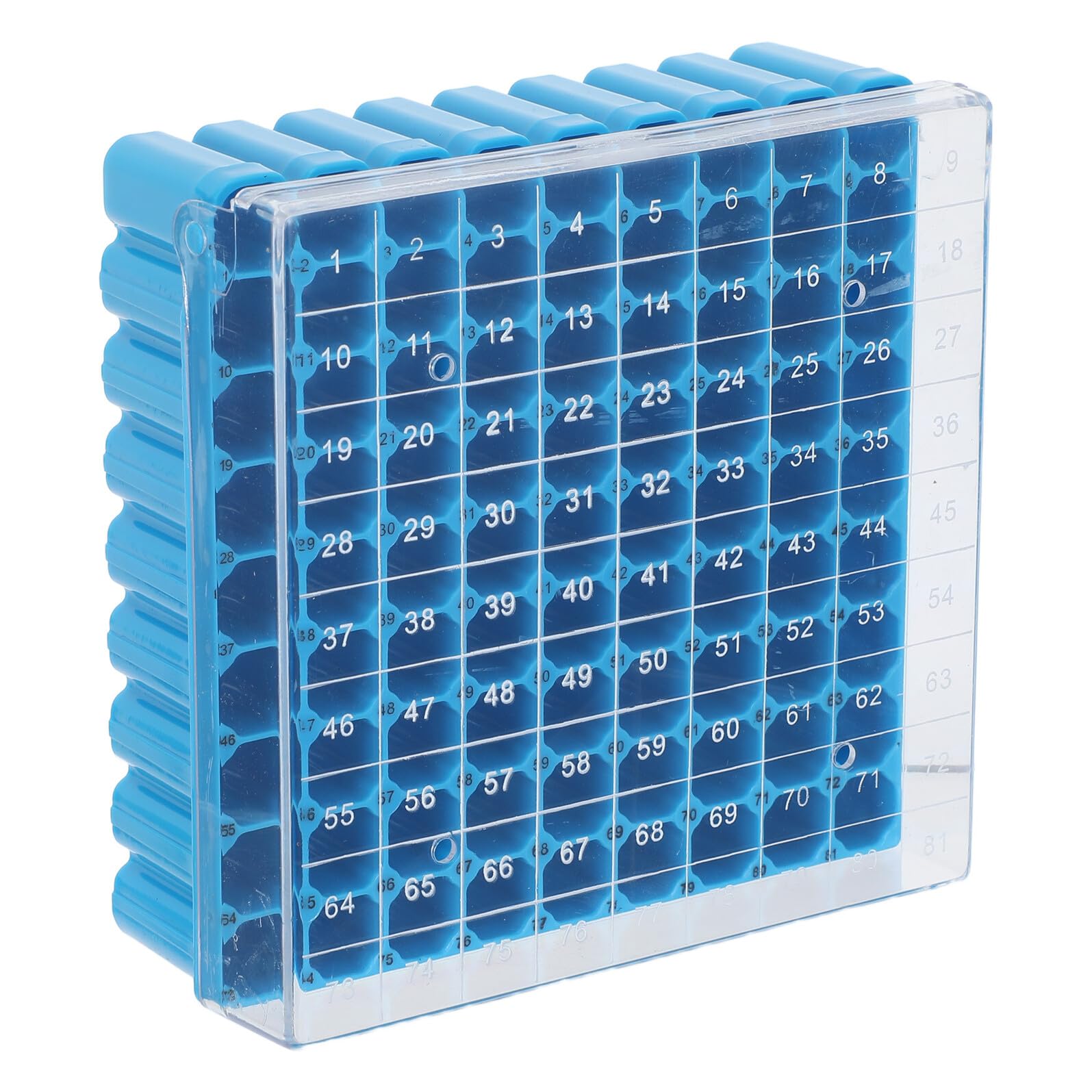 Cabilock Porta Provette in Plastica Blu 81 Pozzetti 1.8ml 2.0ml Laboratorio