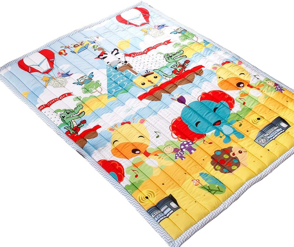 Nicebabe Play Mat for Baby Kids Toddler Children Bedroom Decor Living Room Rugs Soft & Thick Non-Slip Crawling Mat Foldable (Music Party)