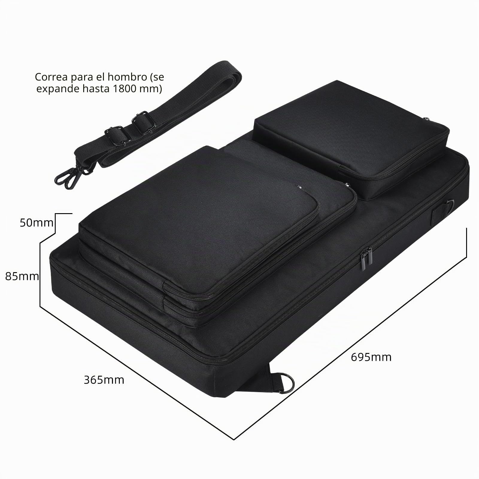 Bolsa de almacenamiento para controlador de DJ, maleta, protectores de viaje portátiles, resistente a los arañazos, poliéster, inoxidable, equipo de DJ, estuche de viaje, Black, 700mmx365mm
