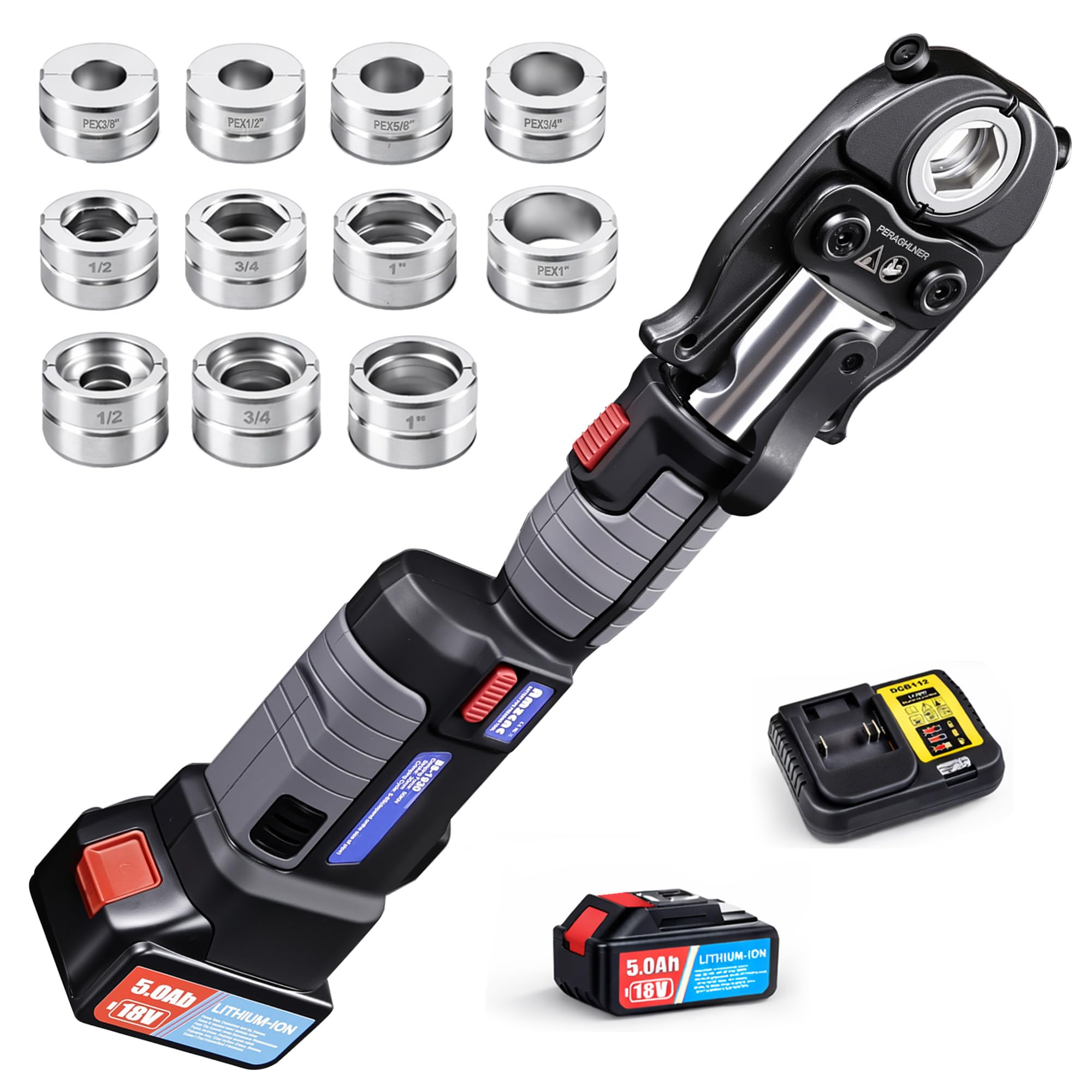 AMZCNC 18V Pro Press Tool for Copper & PEX Pipes Cordless Plumbing